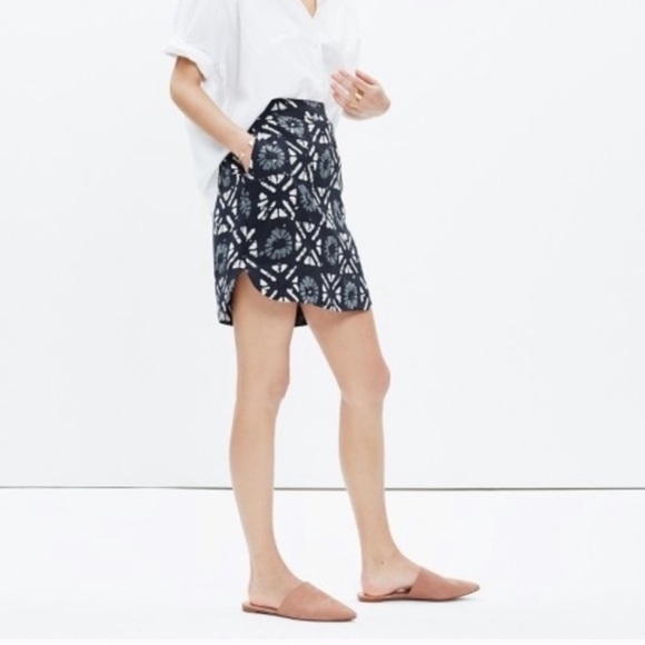 Madewell Dresses & Skirts - Madewell Women's Distance Silk Skirt, Batik Grid Print, Charcoal Size M